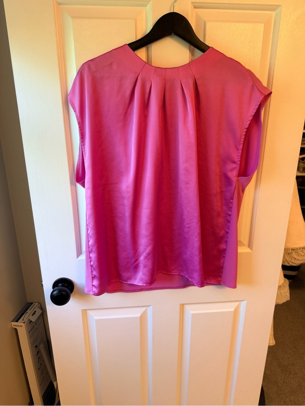 Ann Taylor Large Pink Mixed Media Pleated Dolman Blouse